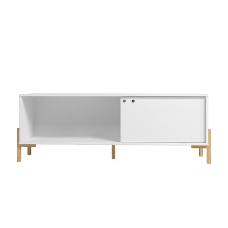 Manhattan Comfort Bowery 55.12 TV Stand, White and Oak 306AMC157